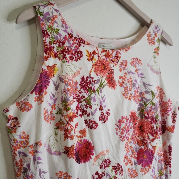 Garnet Hill Cotton Floral A Line Dress 12 - Picture 2 of 7
